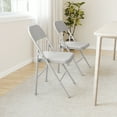 thumbnail image 4 of EastVita Set of 4 Folding Chairs,PU Upholstered Foldable Metal Frame,Portable Beige Folding Chairs,Hold Up to 350 lbs,Grey, 4 of 8