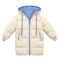 thumbnail image 2 of jjayotai Thicken Warm Kids Down Coat Winter Hooded Long Boys Girls Cotton Down Jackets Outerwears Children Clothing Beige 9-10 Years, 2 of 6