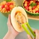 thumbnail image 3 of Juego de cucharas de melón, 1 juego profesional verde 4 en 1 cuchara de melón de acero inoxidable, herramienta para tallar frutas para quitar semillas, sacar carne y separar frutas, 3 of 5