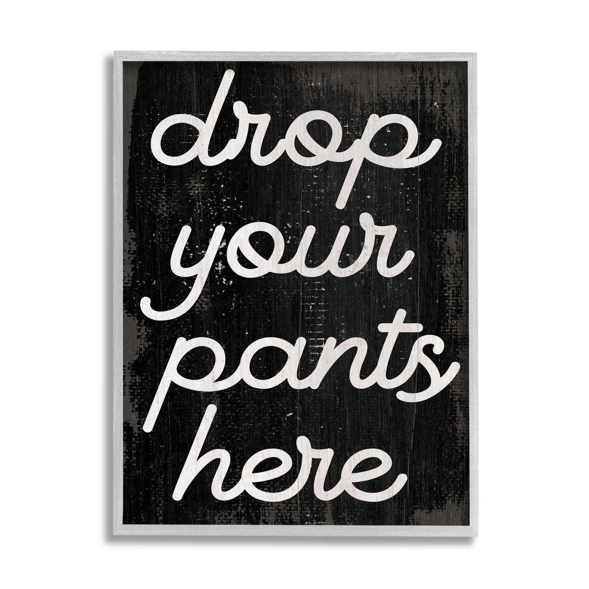 Stupell Industries Drop Your Pants Here Funny Bathroom Laundry Phrase, 11 x 14, Design by Daphne Polselli