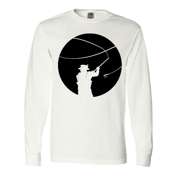 Inktastic Fly Fishing Silhouette Long Sleeve T-Shirt