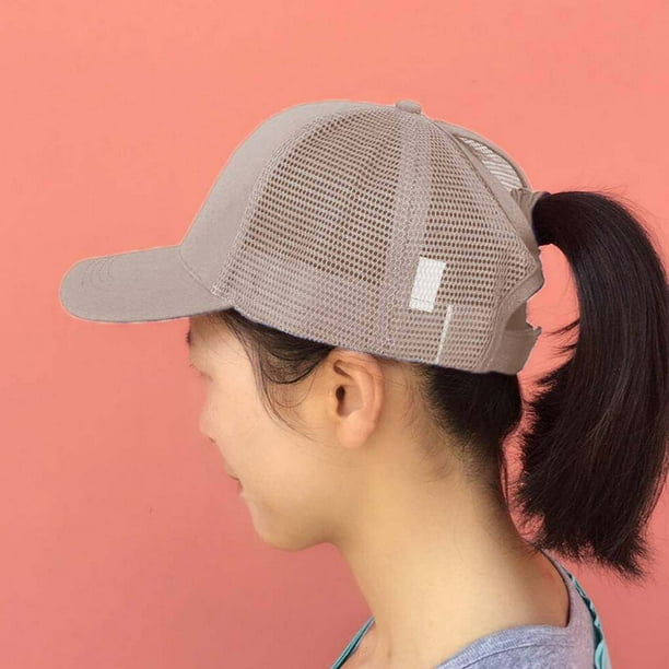 Women Adjustable Ponytail Baseball Cap Girl Snapback Trucker mesh Outdoor  Caps Female Summer Hats Mesh Net Trucker Hat 