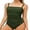 Green, variant on Charmo Women's One Piece Swimsuit Ruched Tummy Control Bathing Suits Vintage Retro Push Up Swimwear