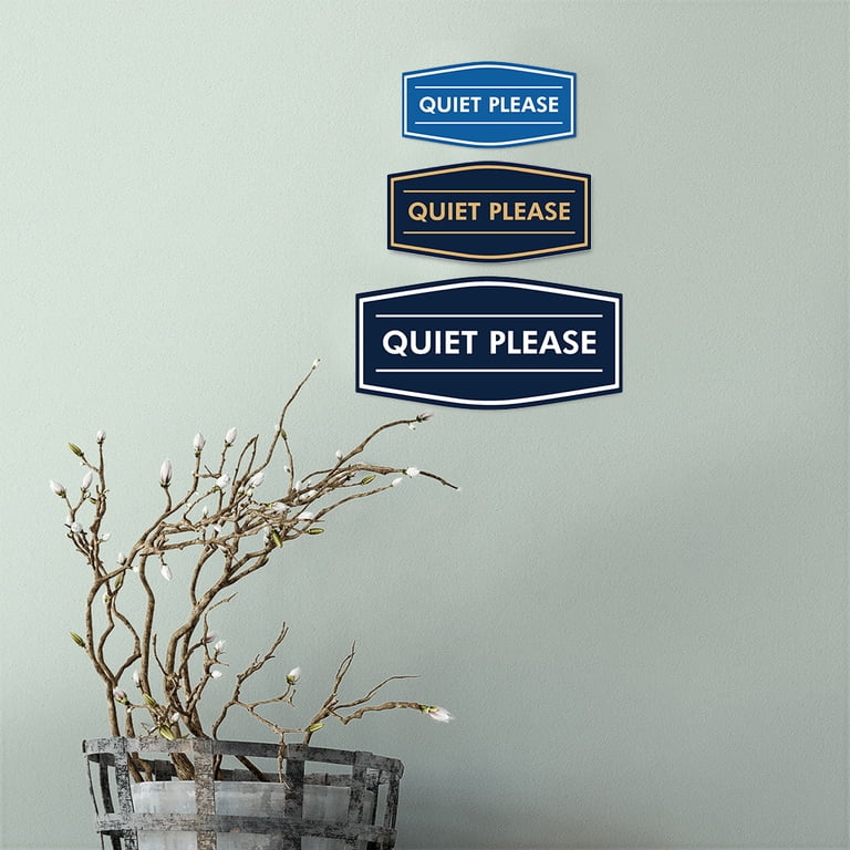 Signs ByLITA Fancy Quiet Please Sign (Black/Gold) - Small (10 Pack