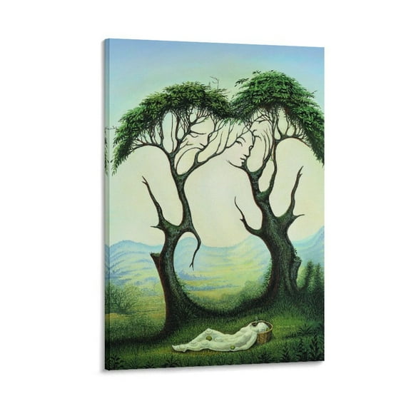 Octavio Ocampo Print Painting Susana Y Los Viejos Gifts Canvas Painting Poster Wall Art Decorative Picture Prints Modern Decor 20x30inch(50x75cm)