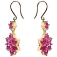 thumbnail image 3 of Ratnavali Jewels Cubic Zirconia Diamond Gold Plated Red Hanging Hook Drop Earrings for Women, 3 of 3