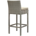 thumbnail image 3 of Conduit Outdoor Patio Wicker Rattan Bar Stool - Light Gray Beige, 3 of 3