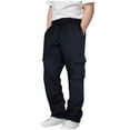 thumbnail image 2 of Ccpelsie Boy's Straight Leg Sweatpants Elastic Waist Baggy Pants Joggers Athletic Track Pants Trousers(Navy,9-10 Years), 2 of 6