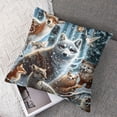 thumbnail image 7 of Ullo0ord Animals in Winter Square Pillow Cover One Piece for Home Living Room Cushion Sofa Terrace Car Indoor and Outdoor New Home Bed Modern Home Decoration Art Pillow Cover  22x22in, 7 of 7