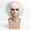 C, variant on White Wig with Bald Cap Clown Short Curly Wig Halloween Men Women Wavy Wig Party Cosplay Costume