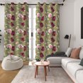 thumbnail image 3 of Lfeey Watercolor Pink Rose Blackout Curtains, Thermal Insulated Living Room Window Drapes, 96 inch long, 2 Panel Set, Grommet Top, 3 of 6