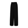 thumbnail image 2 of Eashery Women's Casual Linen Pants Plus Size Relaxed Fit All Day Drawstring Elastic Waist Long Straight Pants Cotton Yoga Pants for Women (Solid Color,Black,S), 2 of 4
