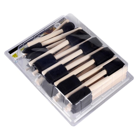 conda 50 Pack 0.5"-2" Different Size Assorted Foam Brush Set Wood Handle Paint Sponges Set- Lightweight, Durable, Paint Brush Set for Acrylics, Stains, Varnishes, Crafts