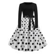 thumbnail image 1 of Vestido de Navidad de manga larga para mujer, bata Vintage, Swing Pinup, elegante, estampado informal, negro, invierno, 50S, 60S, 1 of 5