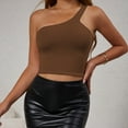 thumbnail image 4 of Enjoytime Womens Summer Vacation Outfits 2025 Solid Sleeveless one Shoulder Tops Fitted Strap Fashion Streetwear Comfortable Sexy Crop Tops for Women, 4 of 7