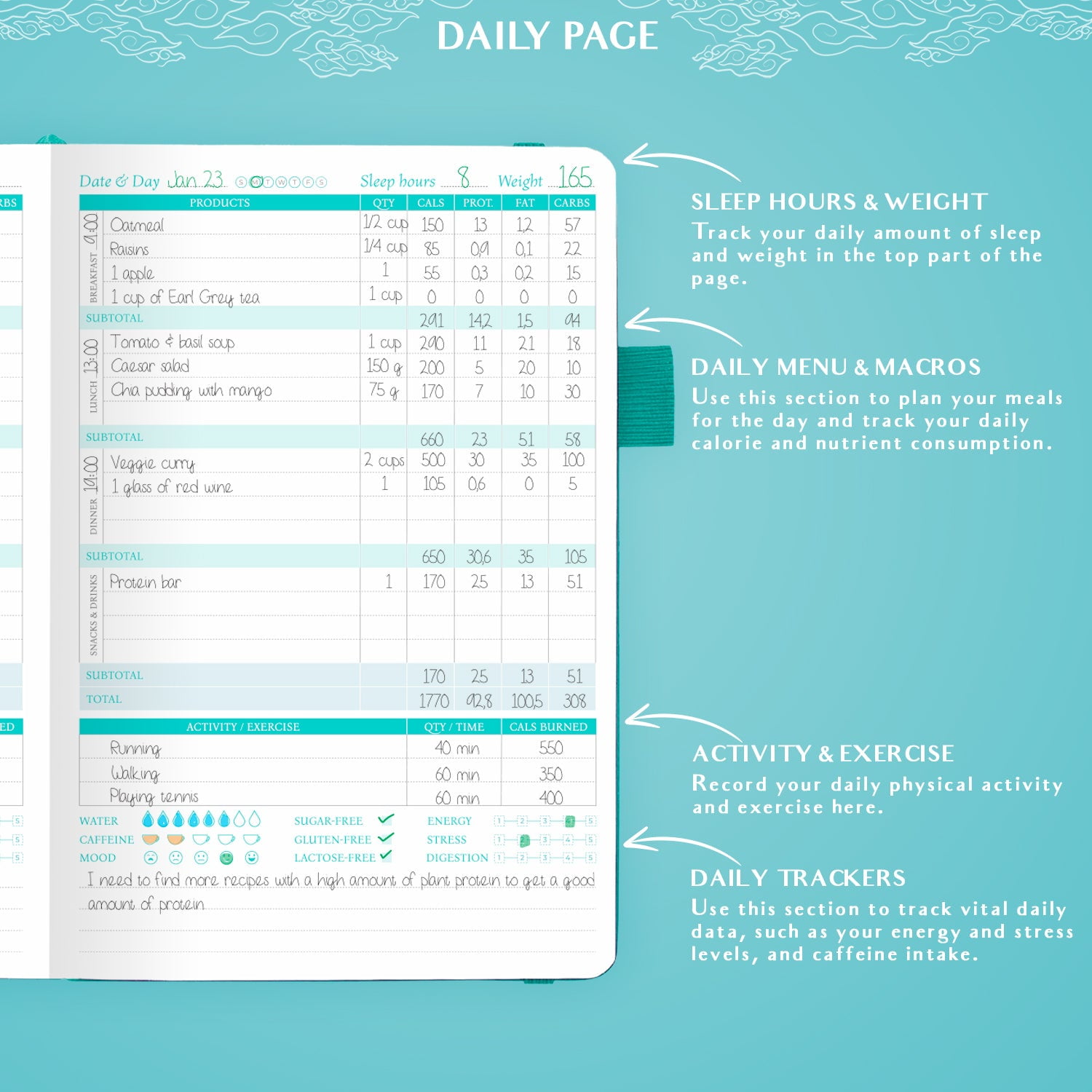 Legend Wellness Planner & Food Journal