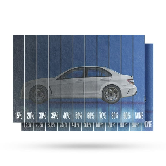 Window Tinting Percentage Vinyl Decal 2 Pack of 24 Inch x 36 Inch Weatherproof Heavy-Duty Adhesive Backing | Auto Services, Sun Protection, Professional Display | Made in USA