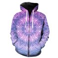 thumbnail image 1 of Sudadera con capucha y cremallera de mandala para hombre, estilo hip hop, unisex, de gran tamaño, estilo Harajuku, con estampado 3D, divertida y genial, de manga larga., 1 of 6