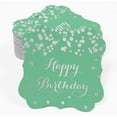 thumbnail image 2 of Inkdotpot Pack Of 100 Happy Birthday Paper Tags DIY Craft Bracket Shape Real Silver Foil Hang Tags, 2 of 6