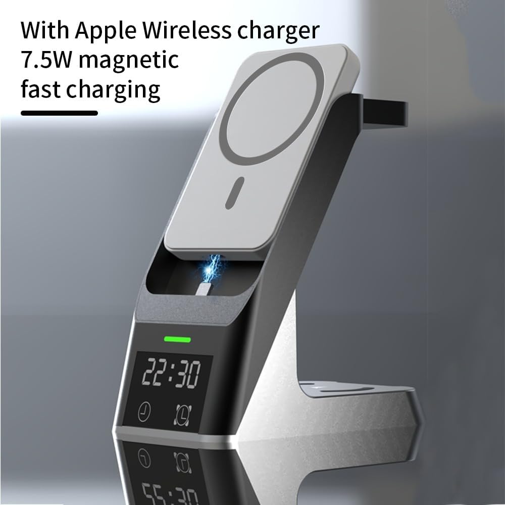 3-in-1 Magnetic Wireless Charging Station – Fast Charger Stand for iPhone 15/14/13/12 Series, Apple Watch & AirPods Pack of 2