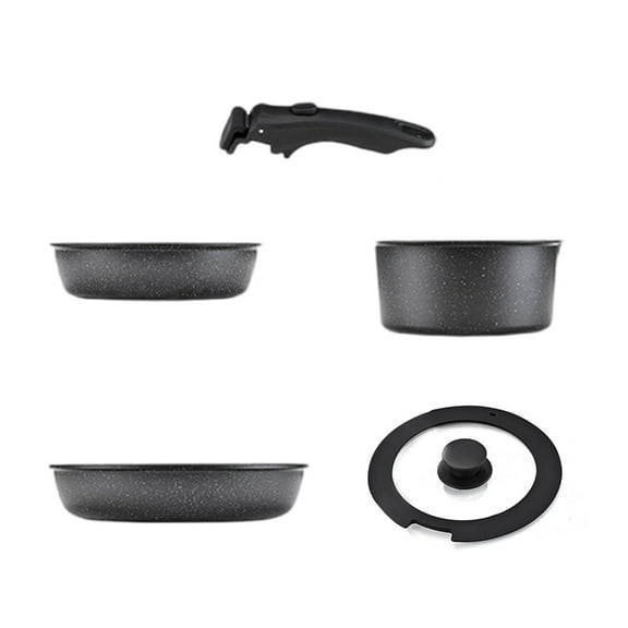Nonstick Cookware Set for Efficient Cooking Pots and Pans with Detachable Handle