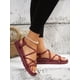 thumbnail image 3 of Women Anti Slip Criss Cross Flat Sandals, Elegant Black PVC Slingback Sandals, 3 of 4