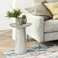 thumbnail image 3 of Simpli Home Dayton 13" Round Contemporary Solid Wood Accent Table in White Wash, 3 of 11
