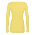 thumbnail image 5 of LISTHA Ribbed Long Sleeve Tops for Women Slim Fitted Basic Scoop Neck Shirts Stretch Trendy Casual Tops Yellow 3XL, 5 of 5