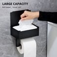 thumbnail image 4 of Toallero de papel Soporte de papel higiénico de acero inoxidable negro con dispensador de toallitas, soporte para teléfono móvil para baño con estante de almacenamiento de toallitas para mantener tus iKayaa  Toallero de papel, 4 of 7