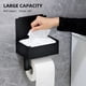 thumbnail image 4 of Toallero de papel Soporte de papel higiénico de acero inoxidable negro con dispensador de toallitas, soporte para teléfono móvil para baño con estante de almacenamiento de toallitas para mantener tus iKayaa  Toallero de papel, 4 of 7