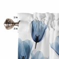 thumbnail image 5 of Half Window Curtains 24 Inches Long, Blue Tulip Window Treatment Curtain Drapes, Spring Pastoral Flower Watercolor White Short Curtains Tiers for Kitchen Over Sink, 27.5"x24", 2 Panels, 5 of 7