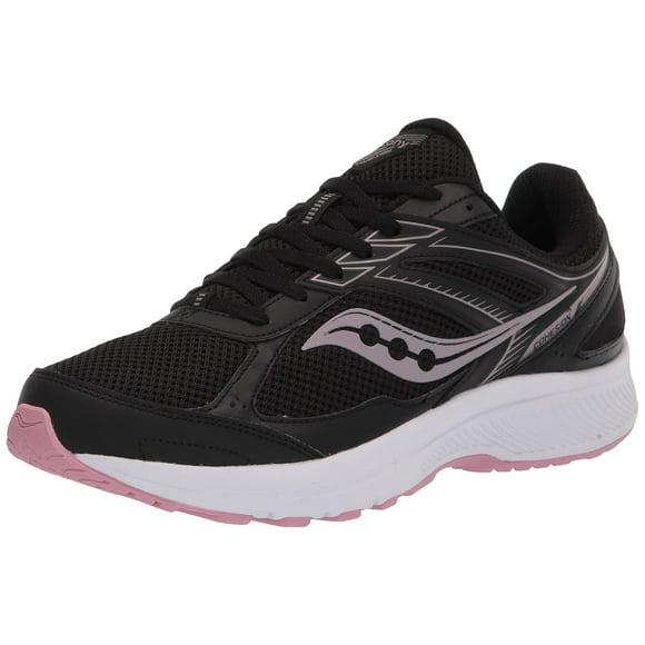 Saucony Women's Cohesion 14 Running Shoe, Black/Pink, 6