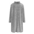 thumbnail image 6 of Sweaters For Women Autumn And Winter High Neck Pocket Round Neck Casual Warm Long Sleeved Plush Hoodless Sweatshirt Polyester Gray Size S-3Xl Oversized Sweaters For Women, 6 of 6