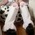 thumbnail image 5 of Limei Cute Women Leg Warmers Pink Bow for School Plush, 5 of 7