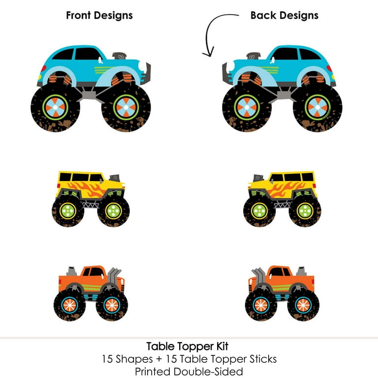 Big Dot of Happiness Smash and Crash - Monster Truck - Boy Birthday Party Centerpiece Sticks - Table Toppers - Set of 15 - Walmart.com big-dot-of-happiness-smash-and-crash-monster-truck-boy-birthday-party-centerpiece-sticks-table-toppers-set-of-15-walmart-com