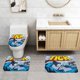 thumbnail image 2 of La Garrapata Juego de 3 alfombras de baño de coral fleece: tapete de baño + alfombra de inodoro en forma de U + funda de tapa de inodoro en forma de O, 2 of 6