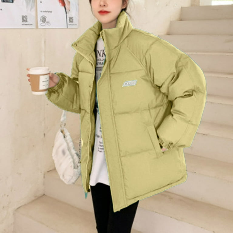 CAICJ98 Coat Rack Women's Lined Hooded Parka Jacket (Standard and Plus Size) Yellow,M