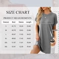thumbnail image 3 of TEMOFON Women’s Summer Short Sleeve T-Shirt Dress Casual Loose Slit Beach Mini Dress Tunic Tops Womens Clothes Solid Color Lightgray Size M, 3 of 9