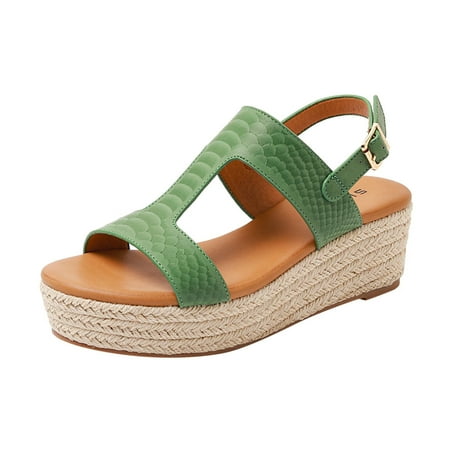 

Womens Sandals Fashion Women Summer Weave Comfortable Wedges Shoes Beach Buckle Strap Open Toe Breathable Sandals Women S Sandals Pu Green 37