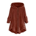 thumbnail image 2 of Birdeem Manteau en Peluche Uni pour Femmes, Fermeture Éclair, à Capuche, Manches Longues, 2 of 12