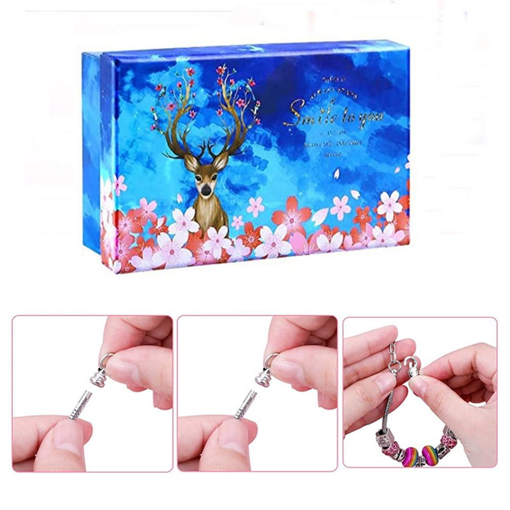 Jewelry Making Easy to Use Bracelet Making Kit with Various Beads and Charms Lovable Charm Bead Bracelet Making Kit Crafts for Girls or as Gifts for 5 6 7 8 9 10 11 12 13 Year Old Girl stylish