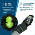thumbnail image 5 of TrailHeads Men's Touchscreen Gloves with Reflective Waterproof Mitten Shell - Convertible Running gloves - hi-vis (small/medium), 5 of 6
