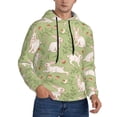 thumbnail image 2 of Xecao Cute Rabbit And Flower Pattern Men's Adult Pullover Hoodie,Hooded Sweatshirt-4X-Large, 2 of 7