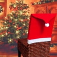 thumbnail image 3 of Ludlz 2 Pieces Christmas Chair Covers Decor, Santa Claus Red Hat Snowflake Chair Xmas Caps, Kitchen Dining Chair Slipcovers Sets for Christmas Holiday Festive Decorations, 3 of 8