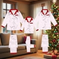 thumbnail image 4 of Hxshgdsn Family Pajamas Set Matching Striped Button Down Long Sleeve Tops And Straight Leg Pants Loungewear 2Pcs Pink Dad Xl, 4 of 7