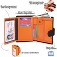 thumbnail image 2 of Cartera corta para mujer, billetera de cuero con cepillo antirrobo RFID, estilo europeo y americano, color cero a juego, 2 of 4