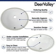 thumbnail image 4 of DeerValley DV-1U301 Oval White Ceramic Undermount Bathroom Sink with Overflow Hole (16.5" L x 13.39" W), 4 of 10