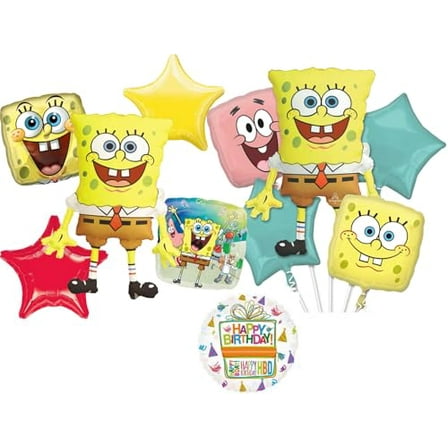 Spongebob's Birthday Party Supplies Ultimate 11pc Balloon Bouquet Decorations