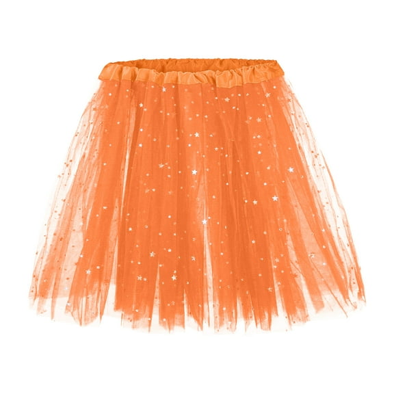 ASFGIMUJ Skirt For Women Plus Size Skirt Petticoat Princess Cute Underskirt Petticoat Ballet Swing Skirt Puffy And Tutu Skirts Girls Orange One Size