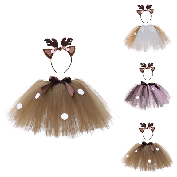 Toddler for Girls Tutu Skirt Hairband Set Deer Kids Dress up Halloween Girls 1-2 Years